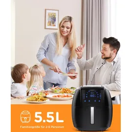 Tomons 5,5 l XXL Heißluftfritteuse