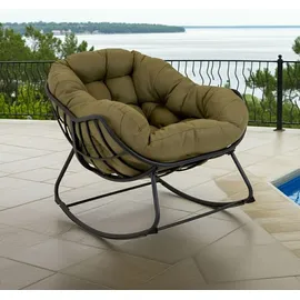 Lesli-Living Lesli Living Schaukelsessel Cozy Olive 0 x 0 x 0 cm anthrazit/olivgrün
