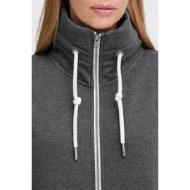 Oxmo Sweatjacke OXBitta", Damen, Gr. S, grau (dunkelgrau melange), Obermaterial: 50% Baumwolle CO. 50% Polyester PES., Sweatjacken Sweatjacke