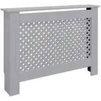 ML-Design Heizkörperverkleidung Wabenmuster 112x19x82 cm Grau MDF lackiert