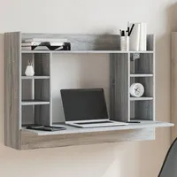 VidaXL Wand-Schreibtisch Grau Sonoma 105x48x75 cm Holzwerkstoff