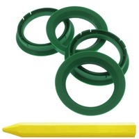 4X Zentrierringe 72,5 x 56,6 mm Grün Felgen Ringe + 1x Reifen Kreide Fett Stift