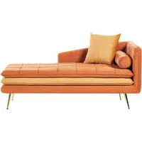 Rechtsseitige Chaiselounge GONESSE Samtstoff Orange
