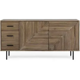 BIZZOTTO Sideboard Stanwood 200 x 85 x 45 cm Beige / Schwarz