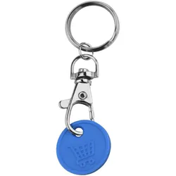 CombiCraft Kunststoff Einkaufswagenchips in Blau mit Karabinerhaken und Schlüsselring - 10 Stück pro Verpackung