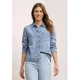STREET ONE Damen, Langarm Hemdbluse in Denim-Optik - 44,