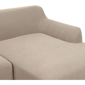 Beliani Ecksofa Taupe 3-Sitzer linksseitig