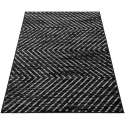 Modern Designer Kurzflor Teppich, Zick-Zack Design, Rechteckig