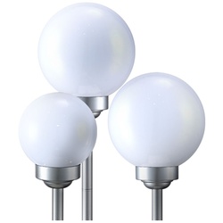 3er Set LED Solar Steck Deko Leuchte Kugeln IP44 Lampe weiß 8hrs Outdoor