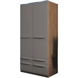 Priess Kleiderschrank PRIESS "Schrank Garderobe Wäscheschrank Barcelona in 5 Breiten", weiß (eichefarben artisan, weiß), B:94cm H:193cm T:54cm, Holzwerkstoff, Schränke, Kleiderschrank, viel Stauraum, geräumige Schubkästen, mit Spiegel, MADE IN GERMANY