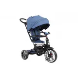 TPFSports Dreirad Qplay Prime 4 in 1 Dreirad Kinderwagen Jungen und Mädchen, Baby Dreirad mit 8 und 10 Zoll Reifen und einer Schiebestange blau