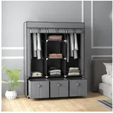 Homcom Kleiderschrank 125 x 162,5 x 43 cm Dunkelgrau