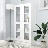 vidaXL Vitrinenschrank Hochglanz-Weiß 82,5x30,5x150 cm Holzwerkstoff