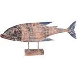 deluke Holzfisch GRETA Holz Natur 41x14x100cm Holzdekoration Fisch-Optik