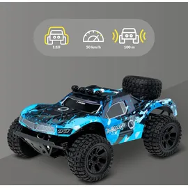Overmax X-Hooligan Großes Schnelles Ferngesteuertes Auto, Maßstab 1:10, Geschwindigkeit 50 km/h Reichweite 100 Meter, 4x4-Antrieb 40 Minuten Fahrspaß LED-Beleuchtung