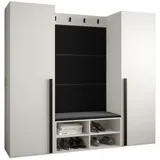 ABIKS MÖBEL Garderoben-Set MIRO Set 9, Garderobe mit gepolsterten Paneelen, Modern Design schwarz