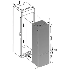 Cecotec Bolero CoolMarket Combi BI-D MC 232 Einbau-Kühlgefrierkombination (232 l)