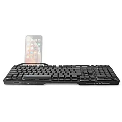 Nedis Wired Gaming Keyboard - USB 2.0 - Folientasten - LED - US international - US-Layout - Stromversorgung über USB - Netzkabellänge: 1.50 m - Gaming