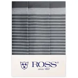 Ross 3er Pack Zwirn Halbleinen Geschirrtücher Streifenfond 50x70 cm | silber - grau