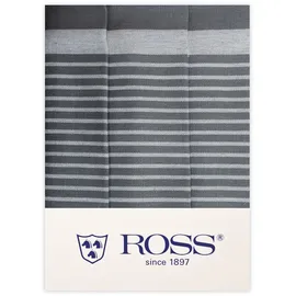 Ross 3er Pack Zwirn Halbleinen Geschirrtücher Streifenfond 50x70 cm | silber - grau