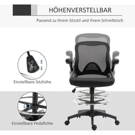 Vinsetto Mesh Ergonomischer Bürostuhl Schwarz