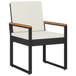 vidaXL Gartenmöbel Set 4-tlg. Schwarz/Cremeweiß