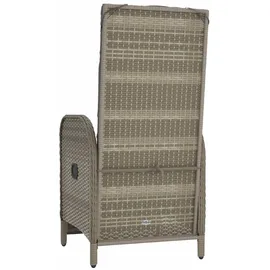 vidaXL Polyrattan Relaxsessel 57 x 62,5 x 109 cm schwarz 2 St. inkl. Kissen