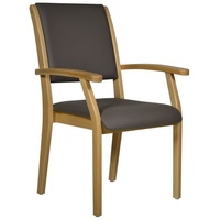 Devita Stuhl Seniorenstuhl Pflegestuhl Kerry - Verschiedene Sitzhöhen (Einzel), stapelbar, standfest, verschieden Sitzhöhe wählbar, versch. Bezüge wählbar schwarz