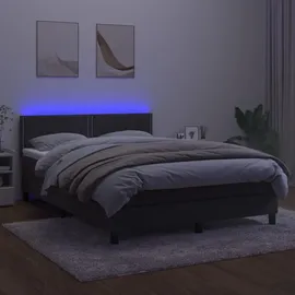 vidaXL Boxspringbett 140 x 200 cm Dunkelgrau