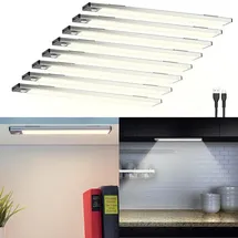 Lunartec Akku-LED-Lichtleiste, Licht- & Bewegungssensor, 2 Modi, warmweiß, 33cm