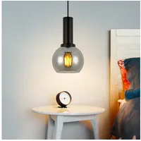 Nettlife Pendelleuchte Vintage Esstisch Glas Schwarz Industrial E27 Wohnzimmer, Höhenverstellbar, LED wechselbar, Esstischlampe für Wohnzimmer Küche schwarz Rund