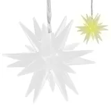 Cepewa LED-Stern, 8 cm, warmweiß, mit Timer, weiß