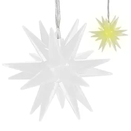 Cepewa LED-Stern, 8 cm, warmweiß, mit Timer, weiß