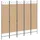 vidaXL 5-teiliger Raumteiler Beige 200 x 180 cm Stoff