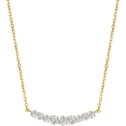 Hey Happiness Tennis-Halskette Herz-Edelsteine 925 Sterlingsilber Gold Damen 