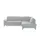 Sofa.de Eckcouch Mikrofaser 3-Sitzer Grau