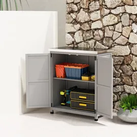 Outsunny Gartenschrank 79 x 43 x 92 cm Grau