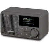 S66822 Tragbares Mini DAB+ Radio mit Bluetooth (Akku 6,5 Stunden, klein, dimmbares Farbdisplay, Teleskopantenne,Sleeptimer,Wecker,Snooze, AUX, USB-C) - Grau