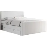 MKS Meble Boxspringbett, Weiß, Textil, 2-Sitzer, H3, Rechteckig, 120x200 cm, Schlafzimmer, Betten, Boxspringbetten