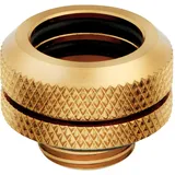 Corsair Hydro X Serie XF Hardline 14mm OD Fittings, Viererpack (G1/4 Zoll BSPP Anschlussgewinde, Solide Messing Beständigkeit, Doppel-O-Ring Design, Kompatibel Mit Zusätzlichen Hydro X Adaptern) Gold