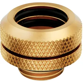 Corsair Hydro X Serie XF Hardline 14mm OD Fittings, Viererpack (G1/4 Zoll BSPP Anschlussgewinde, Solide Messing Beständigkeit, Doppel-O-Ring Design, Kompatibel Mit Zusätzlichen Hydro X Adaptern) Gold