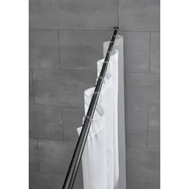 KLEINE WOLKE Duschvorhang-Stangen 25 mm Federstange Schwarz 125-220 cm