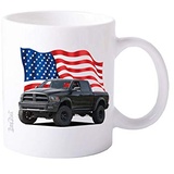 Fototasse weiß Keramik mit Motiv von American Pickup Transporter Motivtasse Becher Kaffepott - Wunschtext auf Anfrage möglich - BuyPics4U - Pu27