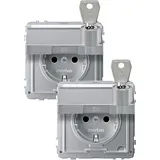 Merten Aquadesign SCHUKO-Steckdose, aluminium MEG2318-7260