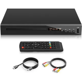 HD Blu-ray Player, Kompakter Blu-ray Disc Player HD 1080P DVD Player für TV mit HDMI-Ausgang, AV-Ausgang, Koaxialausgang, USB-Eingang, Spielt Blu-Ray Discs der Region B/2 und Multiregionale DVD-Discs
