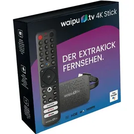 waipu.tv 4K Stick + Fernbedienung Streaming Stick, Schwarz