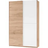 SchlafKONTOR Schwebetürenschrank Heimo/Fast 125 x 196 x 38 cm Beige