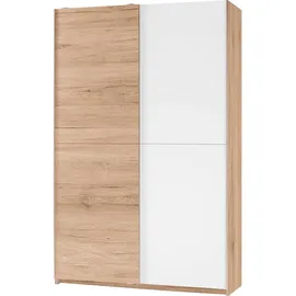 SchlafKONTOR Schwebetürenschrank Heimo/Fast 125 x 196 x 38 cm Beige