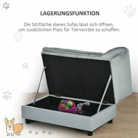 PawHut Hundesofa 76 x 45 x 43 cm grau