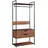 [en.casa] Garderobenständer Larem 180 x 84 x 40 cm Schwarz / Walnuss